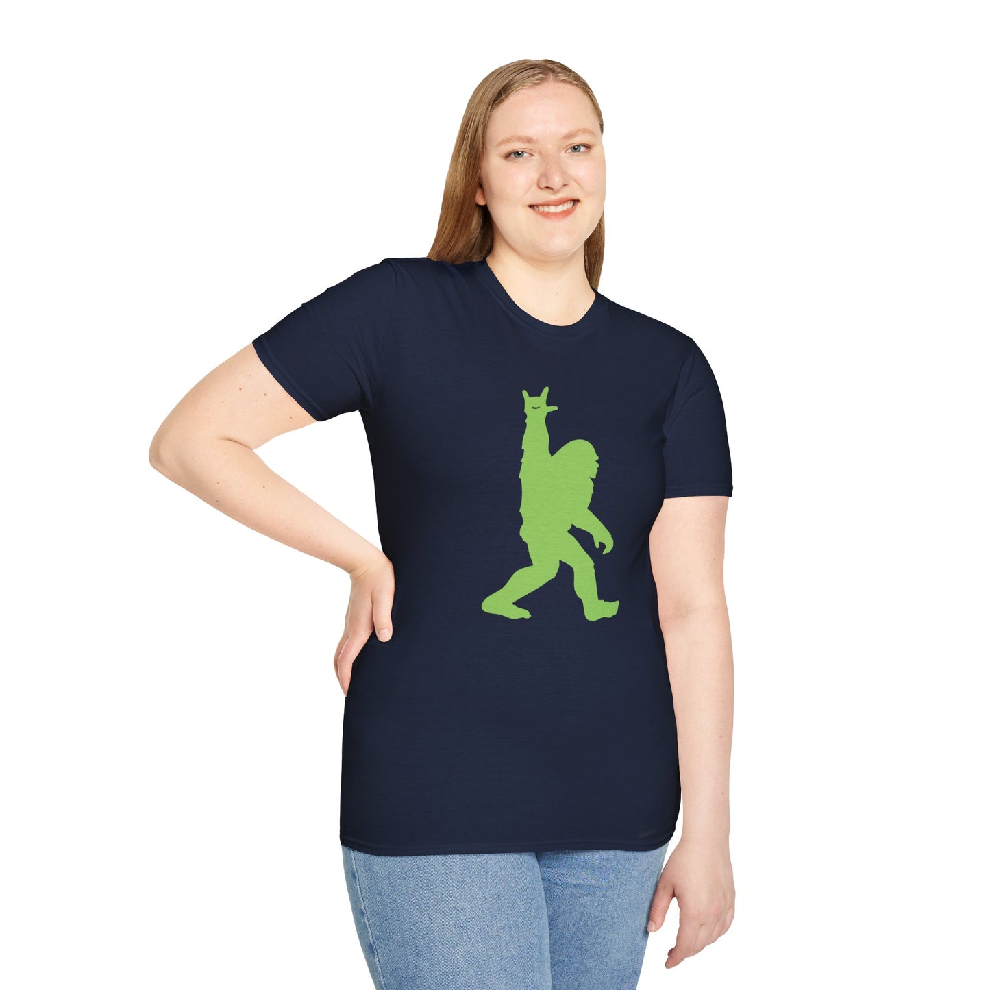 Rockin' Peace Out Sasquatch/Bigfoot Unisex Softstyle T-Shirt, Fun Graphic Tee