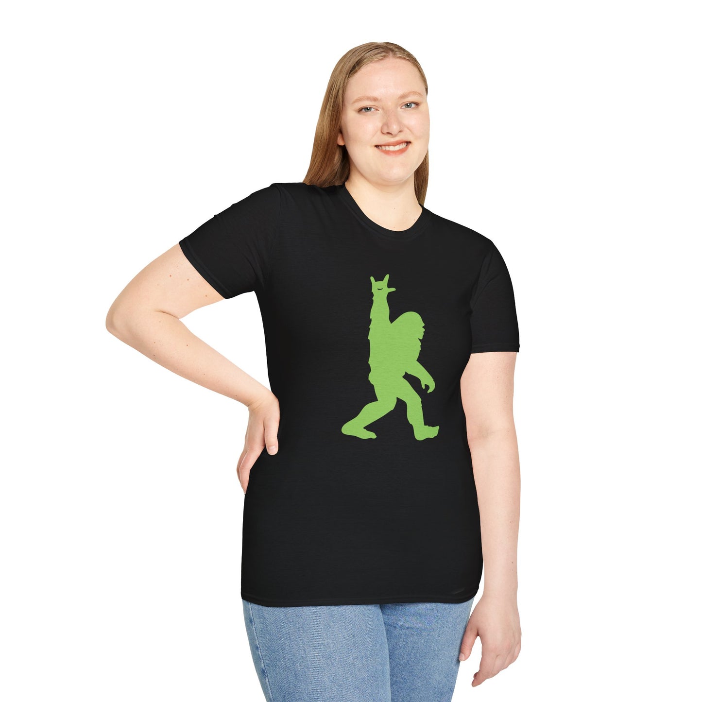 Rockin' Peace Out Sasquatch/Bigfoot Unisex Softstyle T-Shirt, Fun Graphic Tee