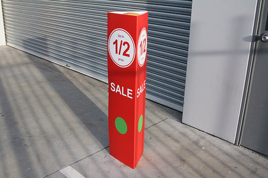 Bollard Sign Cover w/ 4-Sided Full-Color Custom Graphics Coroplast®