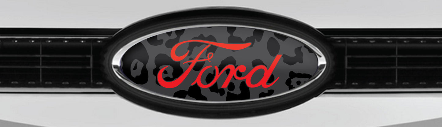 FORD LEOPARD STEALTH PINK OVERLAY EMBLEM LOGO DECALS