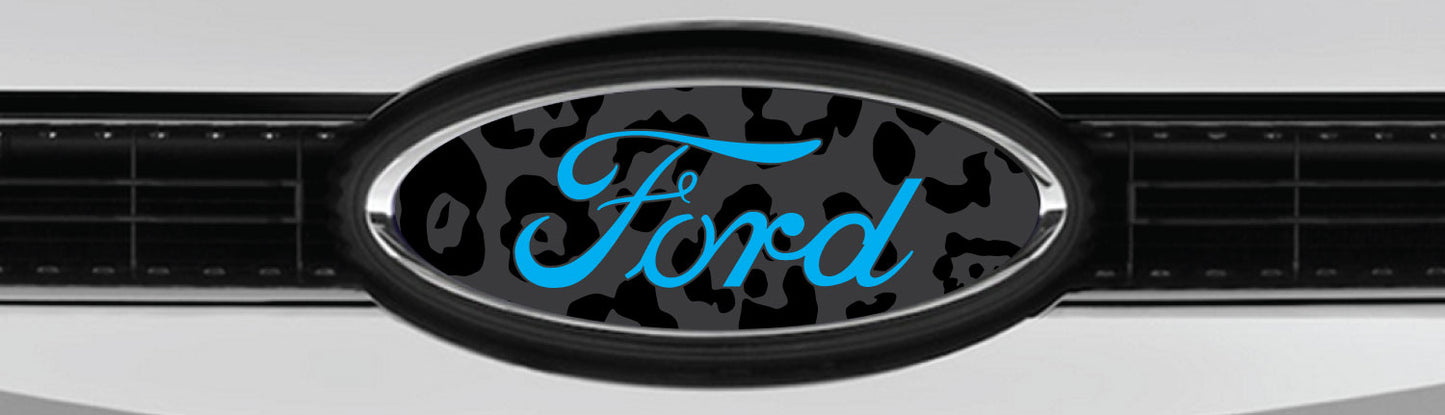 FORD LEOPARD STEALTH PINK OVERLAY EMBLEM LOGO DECALS
