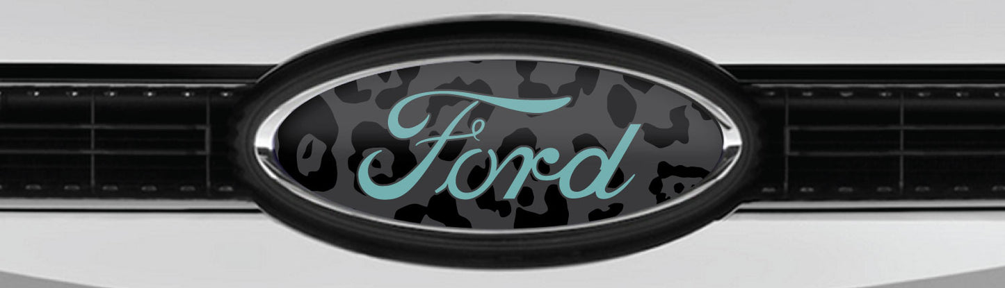 FORD LEOPARD STEALTH PINK OVERLAY EMBLEM LOGO DECALS