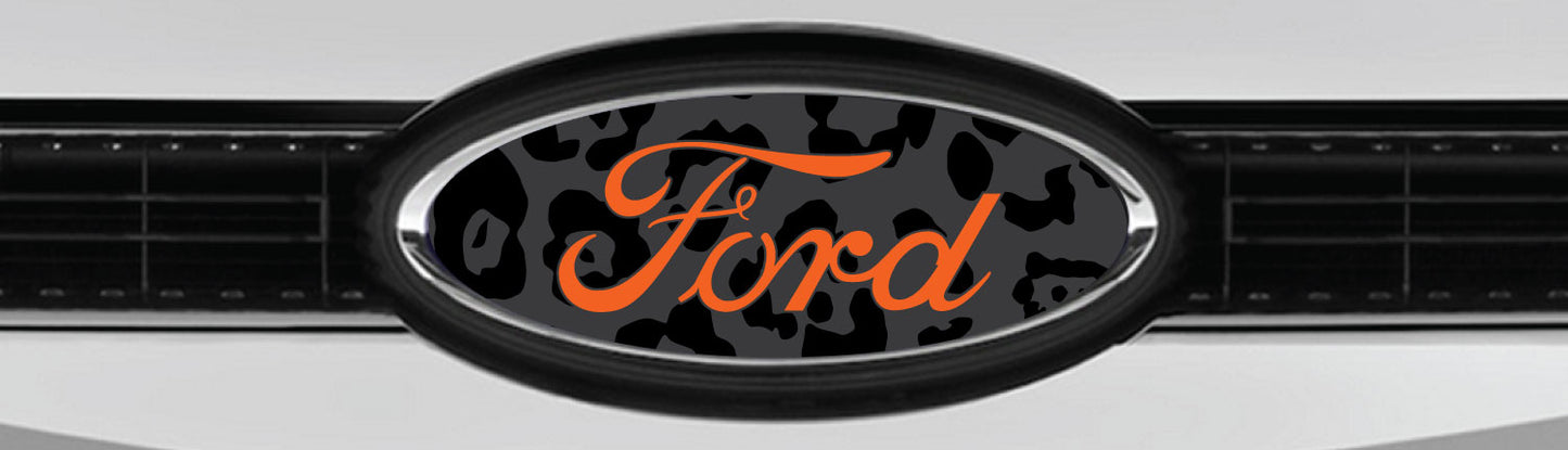 FORD LEOPARD STEALTH PINK OVERLAY EMBLEM LOGO DECALS