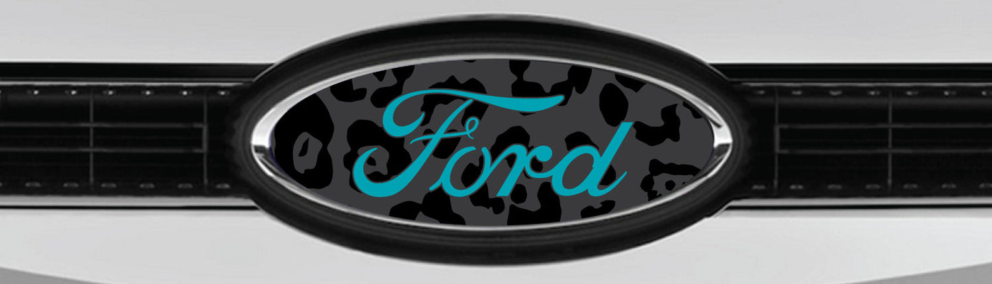 FORD LEOPARD STEALTH PINK OVERLAY EMBLEM LOGO DECALS