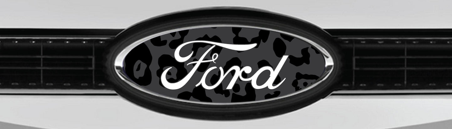 FORD LEOPARD STEALTH PINK OVERLAY EMBLEM LOGO DECALS