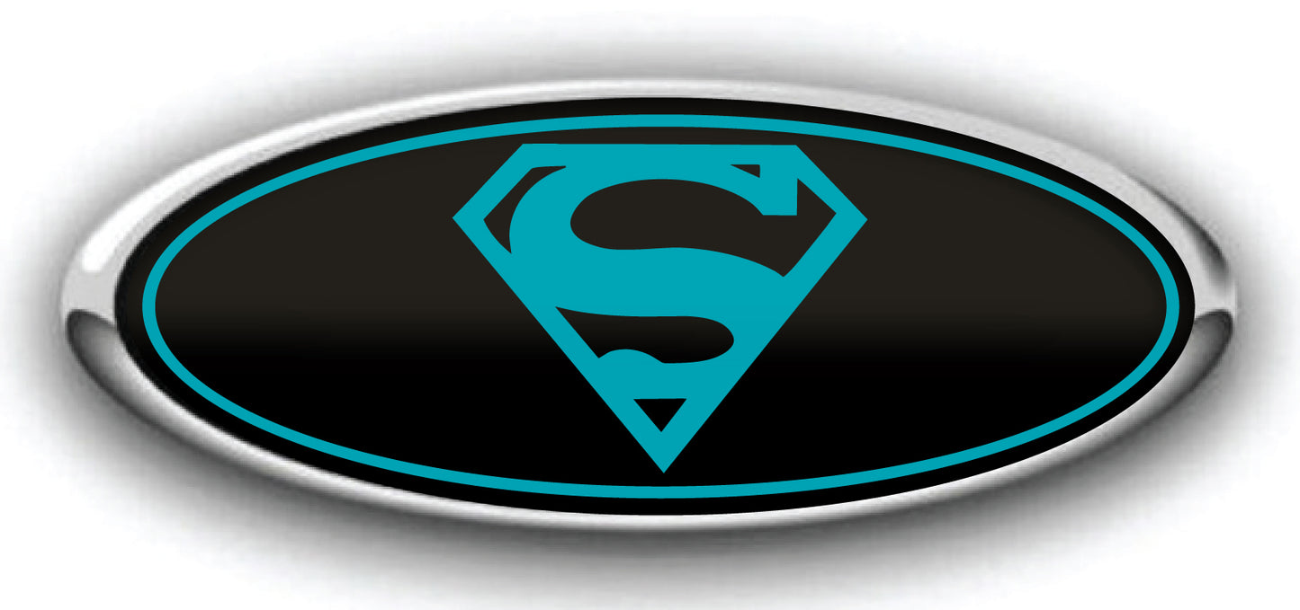 FORD SUPERMAN OVERLAY EMBLEM LOGO DECALS 3PC KIT