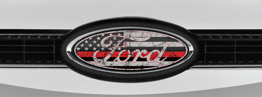 FORD DISTRESSED US FLAG OVERLAY EMBLEM LOGO DECALS