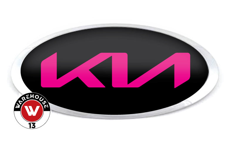 KIA 2021 LOGO OVERLAY EMBLEM DECALS BLACK HOT PINK