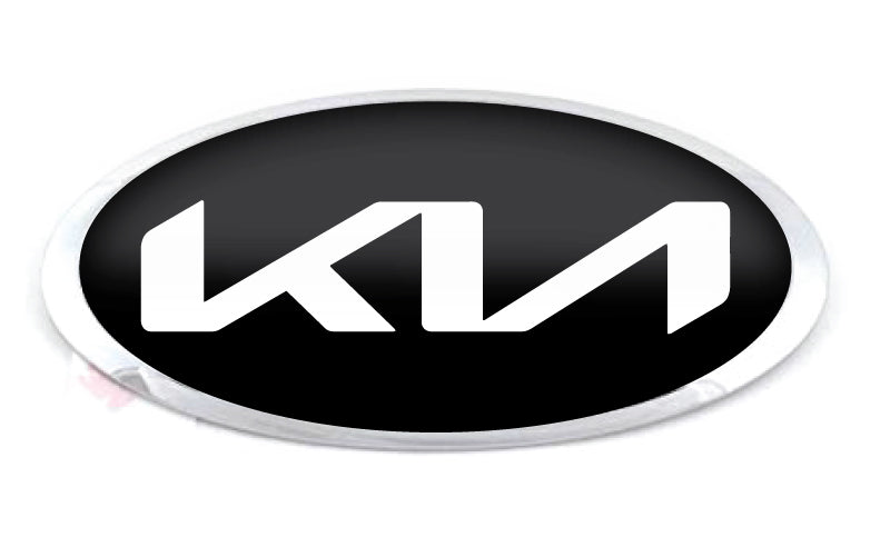 KIA 2021 LOGO OVERLAY EMBLEM DECALS BLACK WHITE