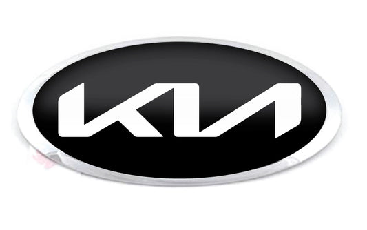 KIA 2021 LOGO OVERLAY EMBLEM DECALS BLACK WHITE