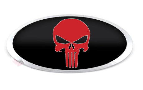 KIA PUNISHER OVERLAY EMBLEM DECALS BLACK/RED