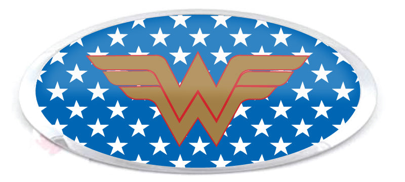 KIA WONDER WOMAN OVERLAY EMBLEM DECALS BLACK WHITE