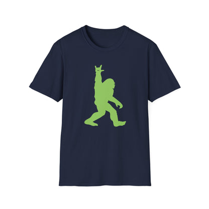 Rockin' Peace Out Sasquatch Bigfoot Unisex Softstyle T-Shirt, Fun Graphic Tee