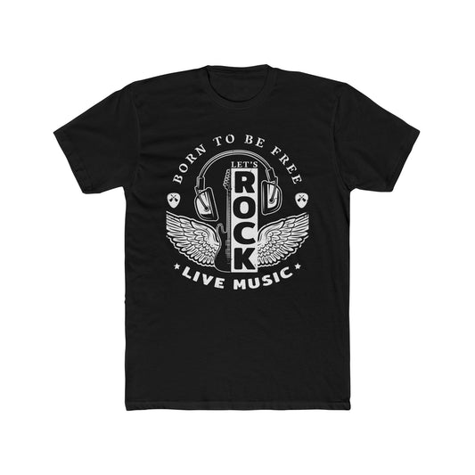 Born to Be Free Rock and Roll Unisex Crew Tee Vintage Rock T-Shirt