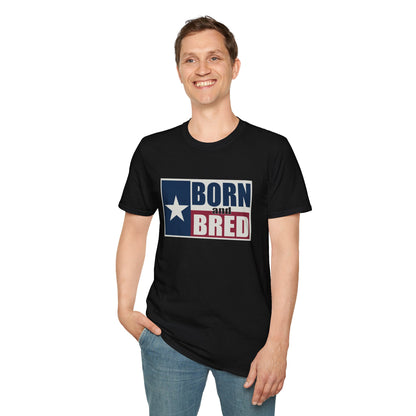 Texas Born and Bred Unisex Softstyle T-Shirt | Texas Pride Tee, Casual Wear, Gift for Texans, Americana Apparel, Everyday Fashion
