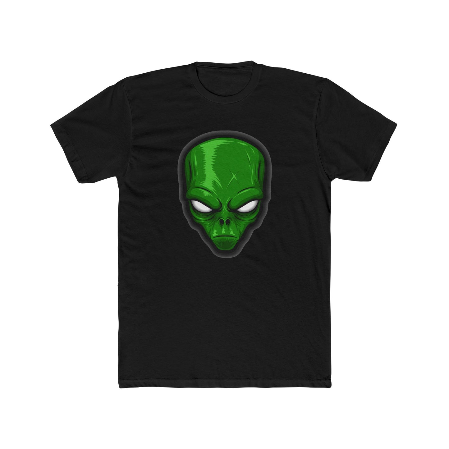 Alien Face We Are Not Happy Humans Unisex Cotton Crew Tee, Fun Graphic Tee, UFO Lover Gift, Outer Space Enthusiast Shirt