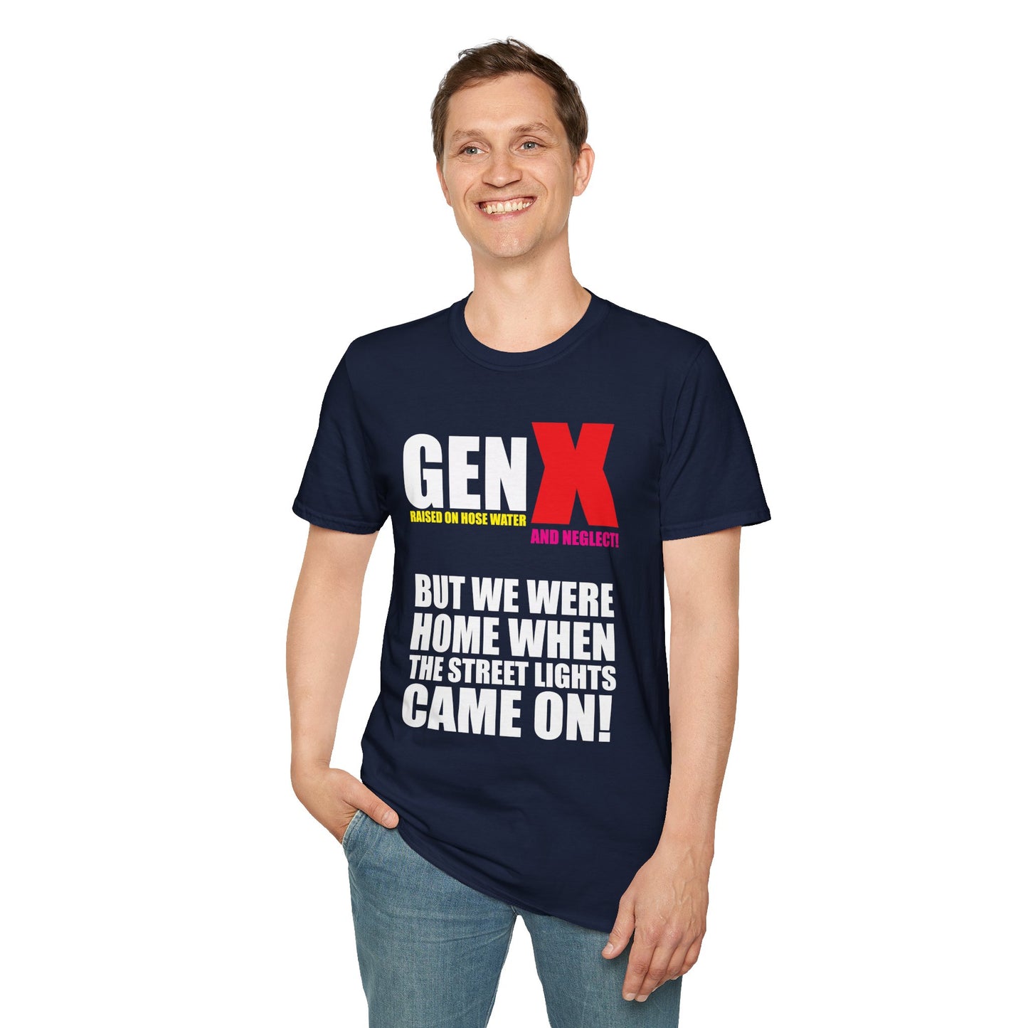Gen X Nostalgia Unisex Softstyle T-Shirt, Vintage Humor Tee