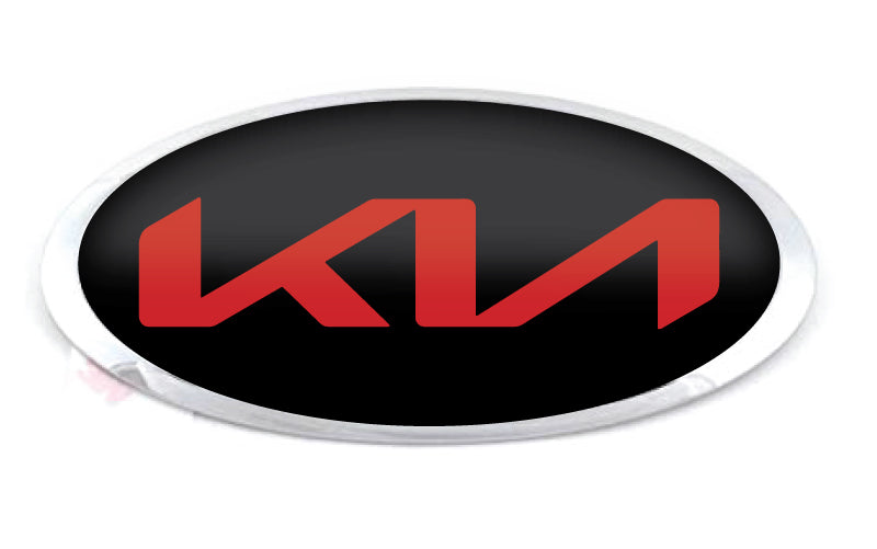 KIA 2021 LOGO OVERLAY EMBLEM DECALS BLACK/RED REAR ONLY