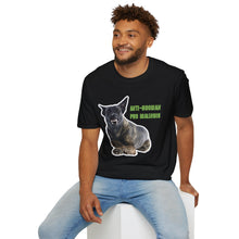 Load image into Gallery viewer, Anti-Hooman Belgian Malinois Printed Unisex Softstyle Black T-Shirt Sizes Available Large - 5XL
