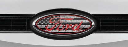 FORD DISTRESSED US FLAG OVERLAY EMBLEM LOGO DECALS
