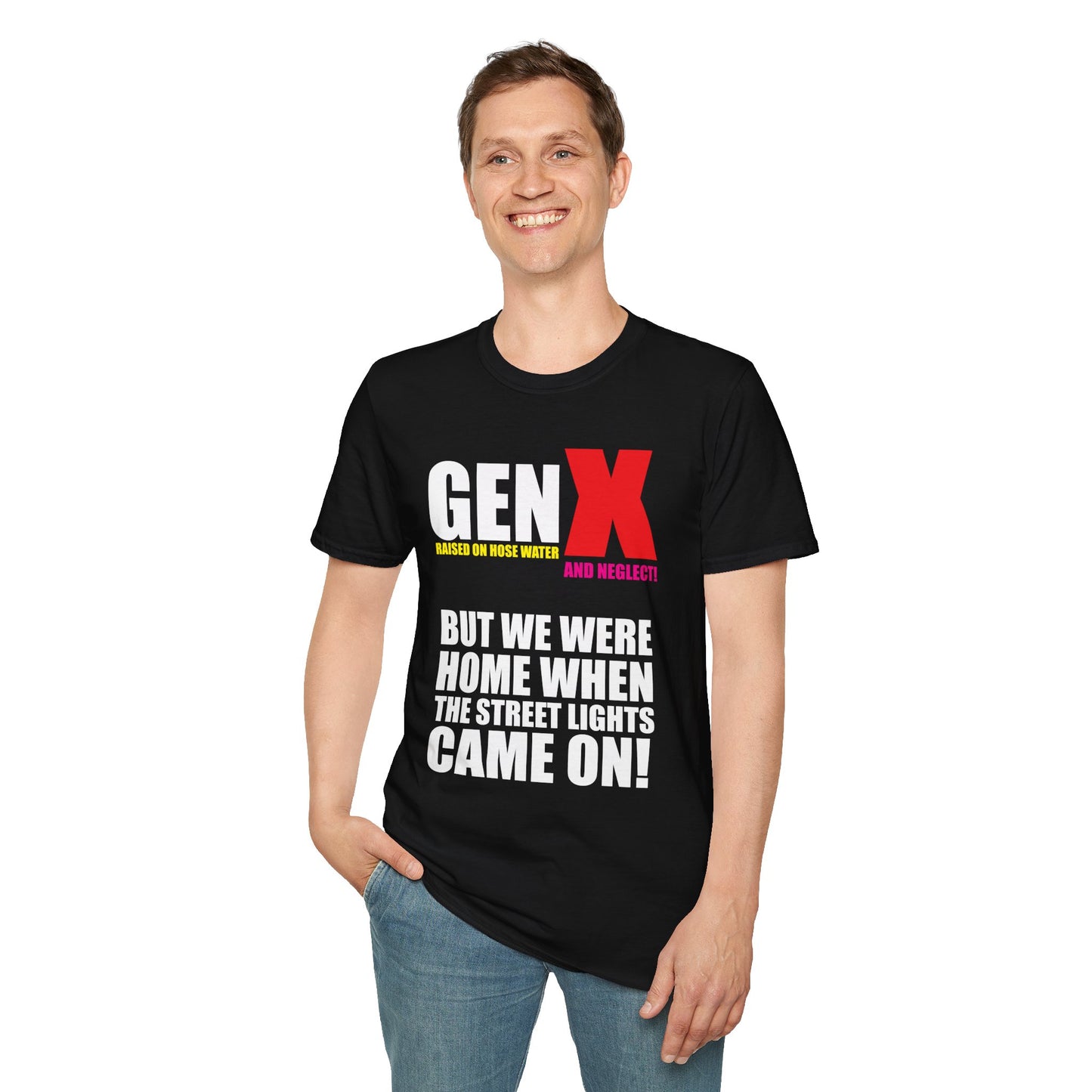 Gen X Nostalgia Unisex Softstyle T-Shirt, Vintage Humor Tee