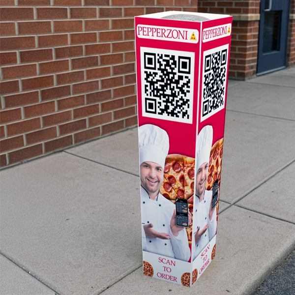 Bollard Sign Cover w/ 4-Sided Full-Color Custom Graphics Coroplast®