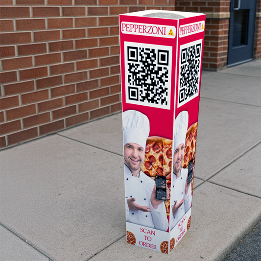 Bollard Sign Cover w/ 4-Sided Full-Color Custom Graphics Coroplast®