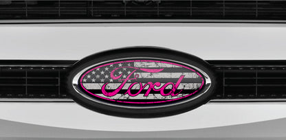 FORD DISTRESSED US FLAG OVERLAY EMBLEM LOGO DECALS