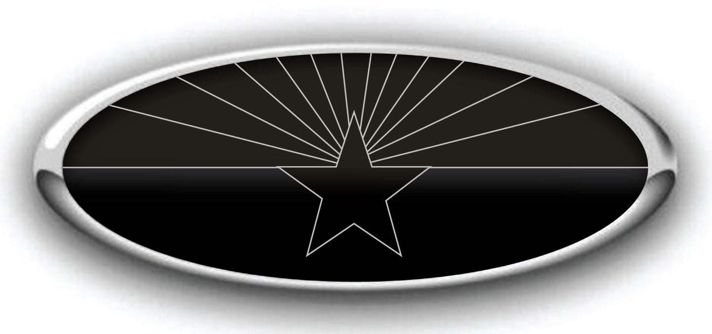 FORD ARIZONA STATE FLAG BLACK OVERLAY EMBLEM DECALS 3PC KIT
