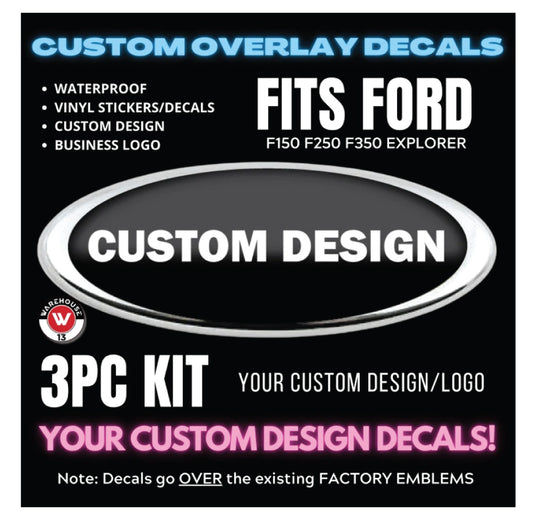 PERSONALIZED CUSTOM FORD OVERLAY EMBLEM DECALS WRAPS