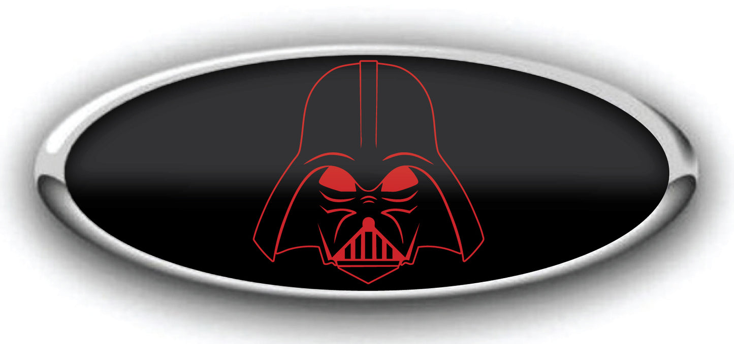 FORD DARTH VADER EVIL RED OVERLAY EMBLEM DECALS 3PC KIT