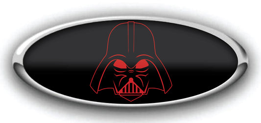 FORD DARTH VADER EVIL RED OVERLAY EMBLEM DECALS 3PC KIT