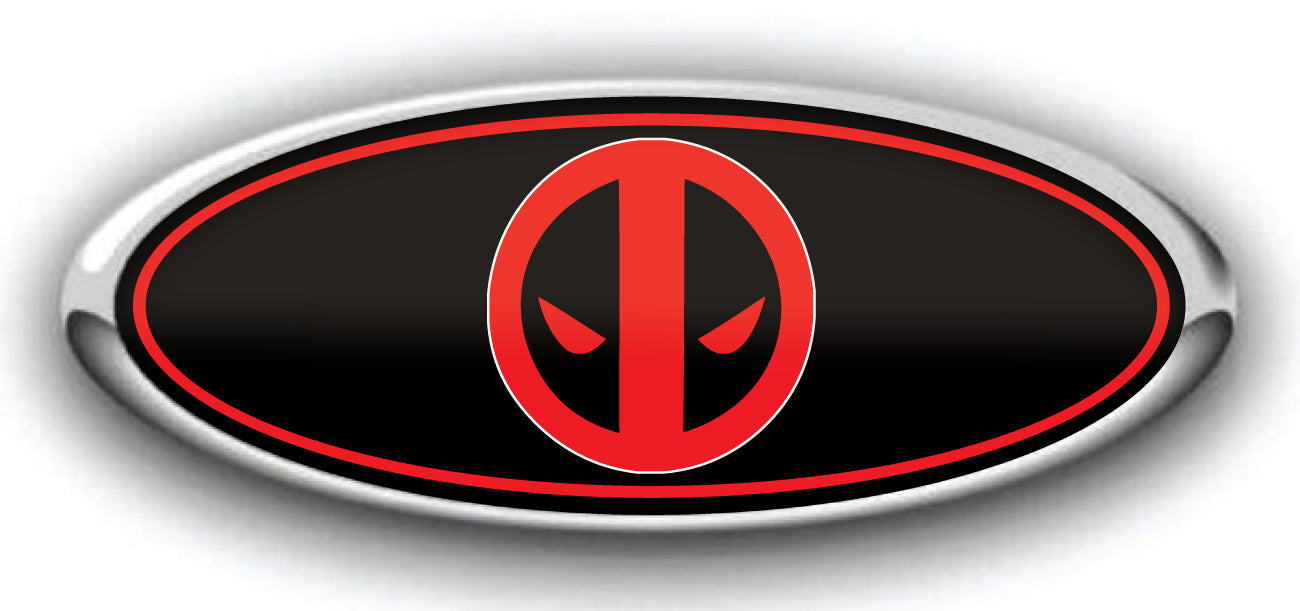 FORD DEADPOOL OVERLAY EMBLEM LOGO DECALS 3PC KIT