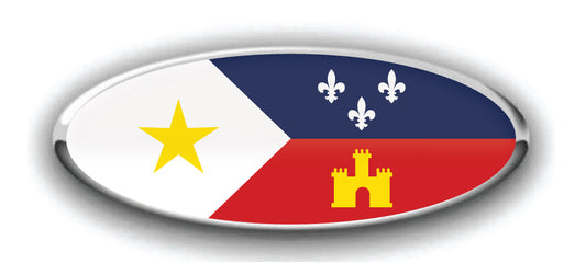 FORD ACADIANA FLAG OVERLAY EMBLEM DECALS 3PC KIT