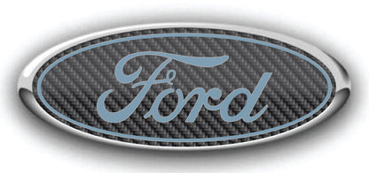 FORD SIMULATED CARBON FIBER OVERLAY EMBLEM LOGO DECALS MANY COLORS! 3PC KIT