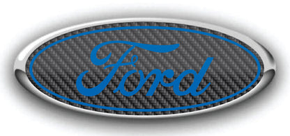 FORD SIMULATED CARBON FIBER OVERLAY EMBLEM LOGO DECALS MANY COLORS! 3PC KIT
