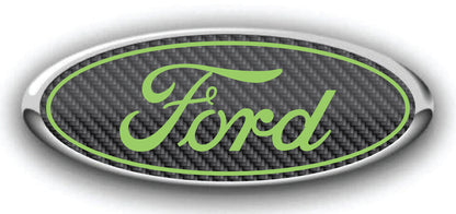 FORD SIMULATED CARBON FIBER OVERLAY EMBLEM LOGO DECALS MANY COLORS! 3PC KIT