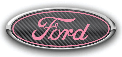 FORD SIMULATED CARBON FIBER OVERLAY EMBLEM LOGO DECALS MANY COLORS! 3PC KIT