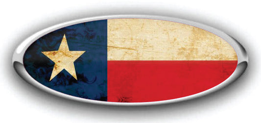 FORD DISTRESSED TEXAS STATE FLAG OVERLAY EMBLEM DECALS 3PC KIT
