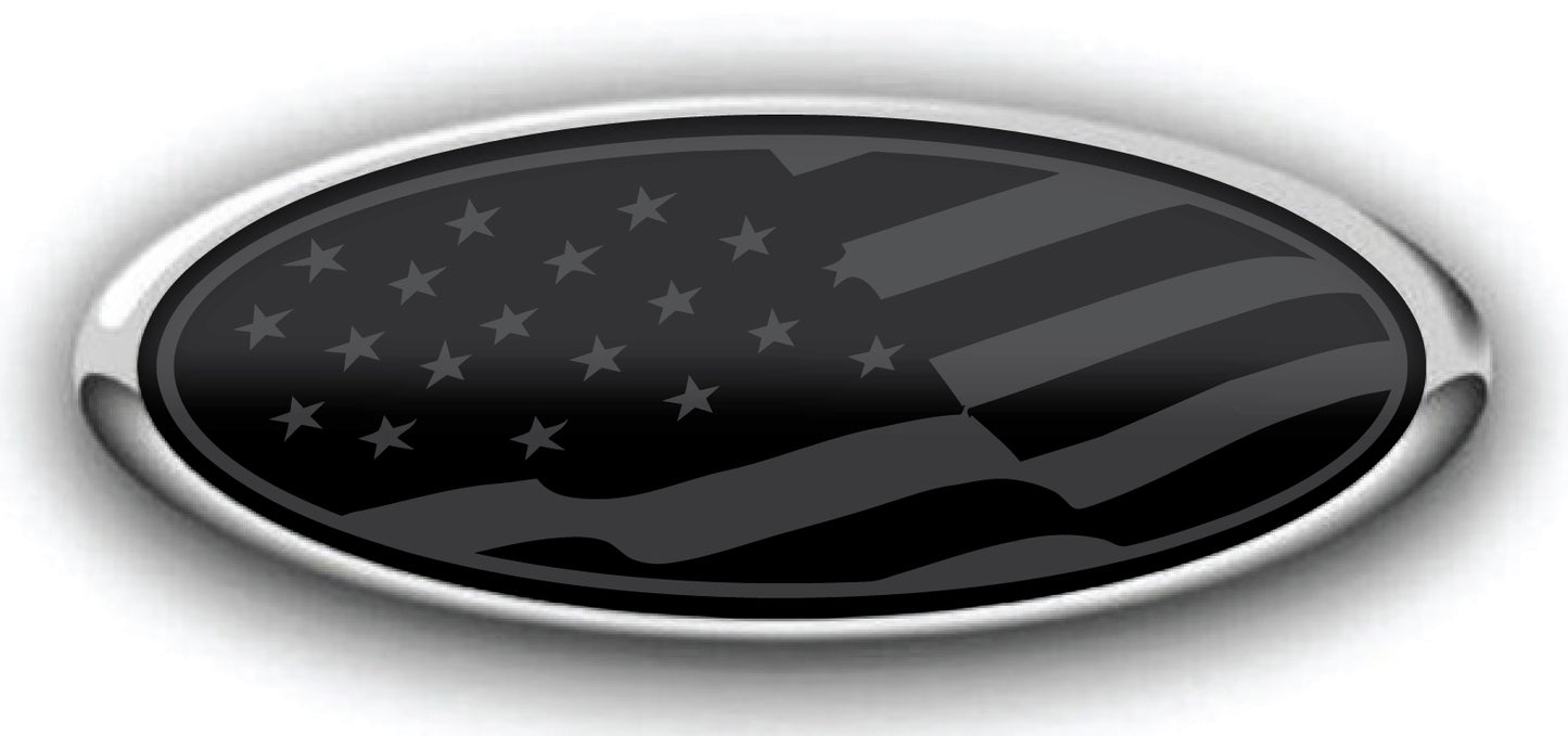 FORD STEALTH US FLAG OVERLAY EMBLEM LOGO DECALS 3PC KIT