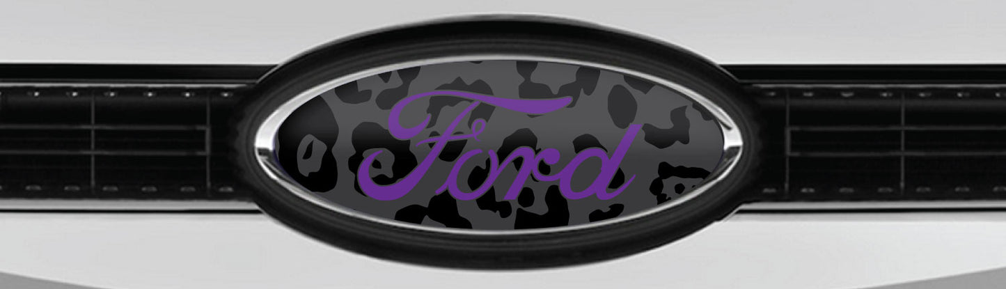 FORD LEOPARD STEALTH PINK OVERLAY EMBLEM LOGO DECALS