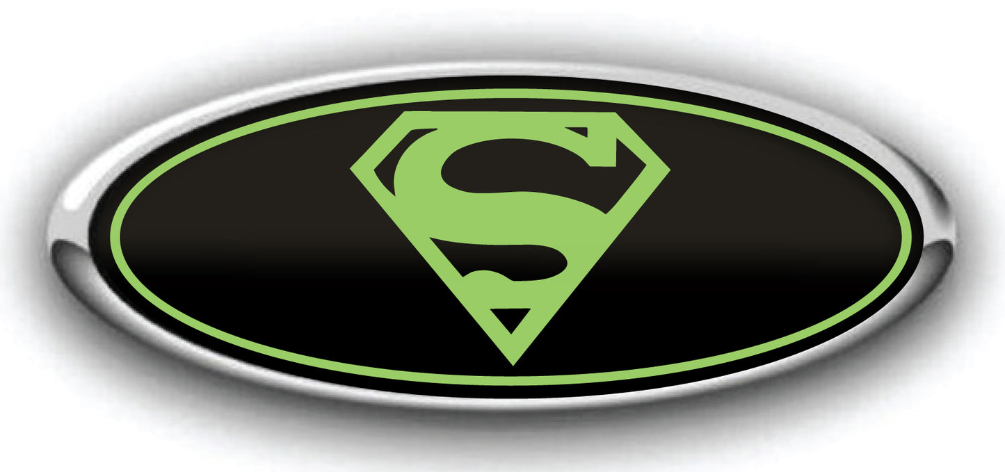 FORD SUPERMAN OVERLAY EMBLEM LOGO DECALS 3PC KIT