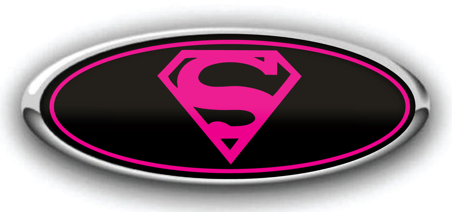 FORD SUPERMAN OVERLAY EMBLEM LOGO DECALS 3PC KIT