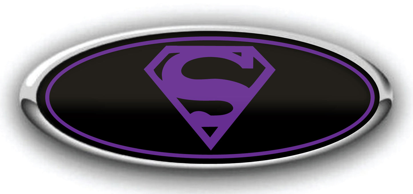 FORD SUPERMAN OVERLAY EMBLEM LOGO DECALS 3PC KIT