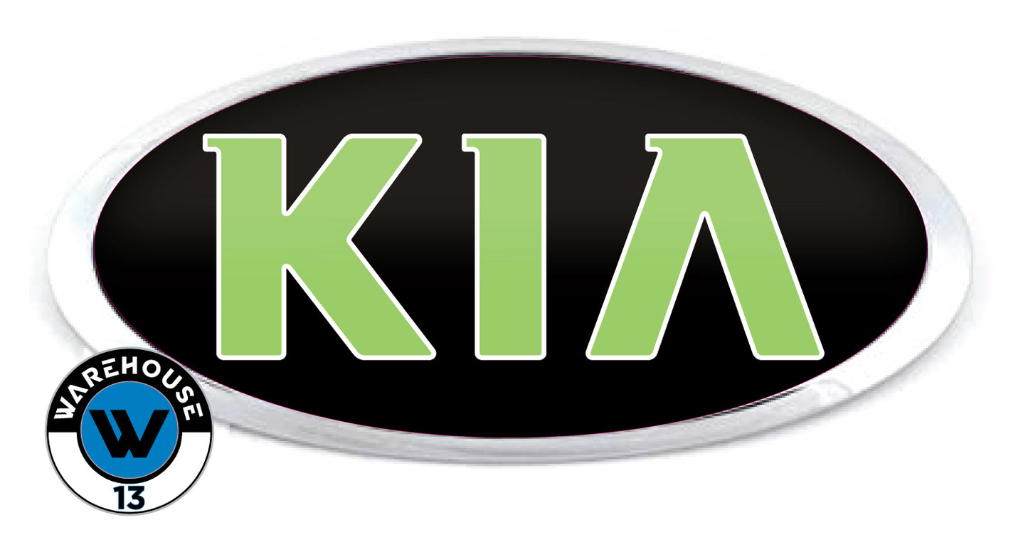 KIA OLD LOGO OVERLAY EMBLEM DECALS BLACK HOT GREEN