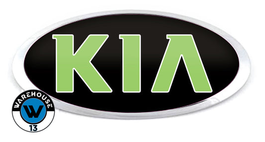 KIA OLD LOGO OVERLAY EMBLEM DECALS BLACK HOT GREEN