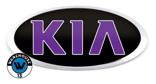 KIA OLD LOGO OVERLAY EMBLEM DECALS BLACK PURPLE