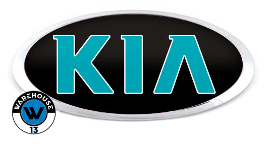 KIA OLD LOGO OVERLAY EMBLEM DECALS BLACK TEAL