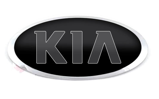 KIA OLD LOGO OVERLAY EMBLEM DECALS BLACK STEALTH GRAY