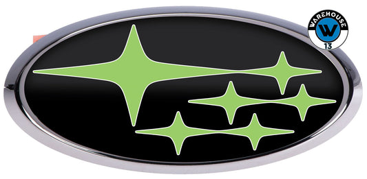SUBARU OVERLAY EMBLEM DECALS WRAPS BLACK HOT GREEN